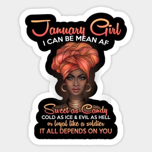 Queens Are Born In January Birthday T-Shirt for Black Women Sticker